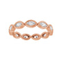 Sapphire Row Natural Diamond Marquise Station Band - 14K Rose Gold, 4 × 2 mm, 7 (view 3)
