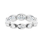 Sapphire Row Natural Diamond Oval Station Band - 10K White Gold, 6 (view 3)