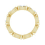 Sapphire Row Natural Diamond Oval Station Band - 10K Yellow Gold, 4.25 (view 2)