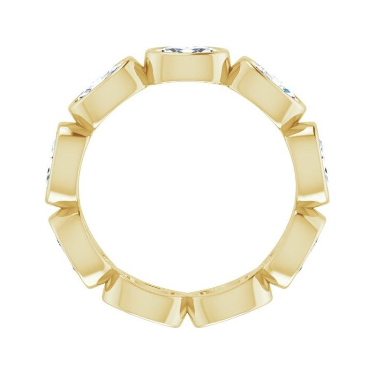 Sapphire Row Natural Diamond Oval Station Band - 10K Yellow Gold, 5.25 (view 2)
