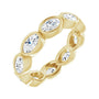 Sapphire Row Natural Diamond Oval Station Band - 10K Yellow Gold, 5.75
