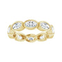 Sapphire Row Natural Diamond Oval Station Band - 10K Yellow Gold, 5.75 (view 3)