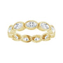 Sapphire Row Natural Diamond Oval Station Band - 10K Yellow Gold, 8.75 (view 3)