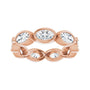 Sapphire Row Natural Diamond Oval Station Band - 10K Rose Gold, 5 (view 3)
