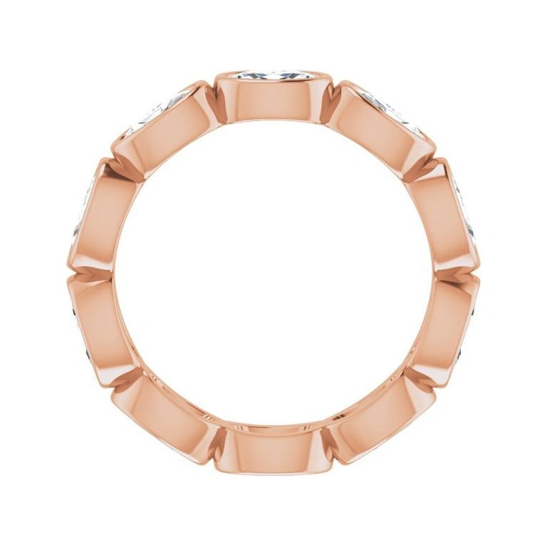 Sapphire Row Natural Diamond Oval Station Band - 10K Rose Gold, 6 (view 2)