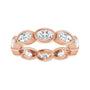 Sapphire Row Natural Diamond Oval Station Band - 10K Rose Gold, 6 (view 3)