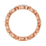 Sapphire Row Natural Diamond Oval Station Band - 10K Rose Gold, 7 (view 2)