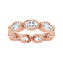 Sapphire Row Natural Diamond Oval Station Band - 10K Rose Gold, 4.5 (view 3)