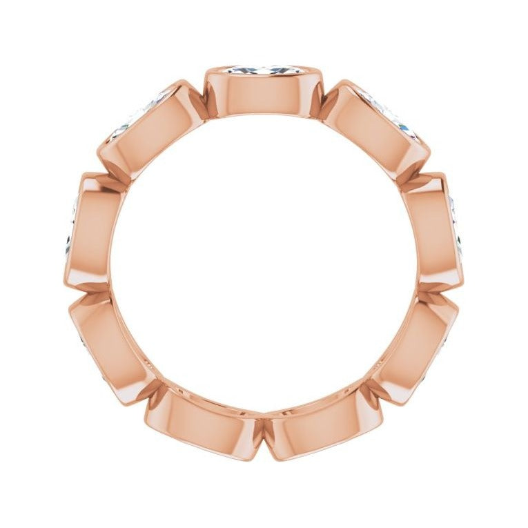 Sapphire Row Natural Diamond Oval Station Band - 10K Rose Gold, 5.5 (view 2)