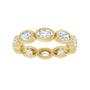 Sapphire Row Natural Diamond Oval Station Band - 10K Yellow Gold, 7 (view 3)