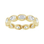Sapphire Row Natural Diamond Oval Station Band - 10K Yellow Gold, 9 (view 3)