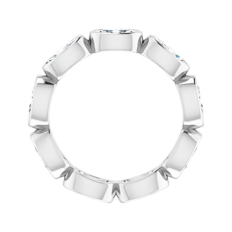 Sapphire Row Natural Diamond Oval Station Band - 10K White Gold, 4.75 (view 2)