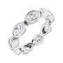 Sapphire Row Natural Diamond Oval Station Band - 10K White Gold, 5.25