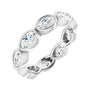 Sapphire Row Natural Diamond Oval Station Band - 10K White Gold, 5.75