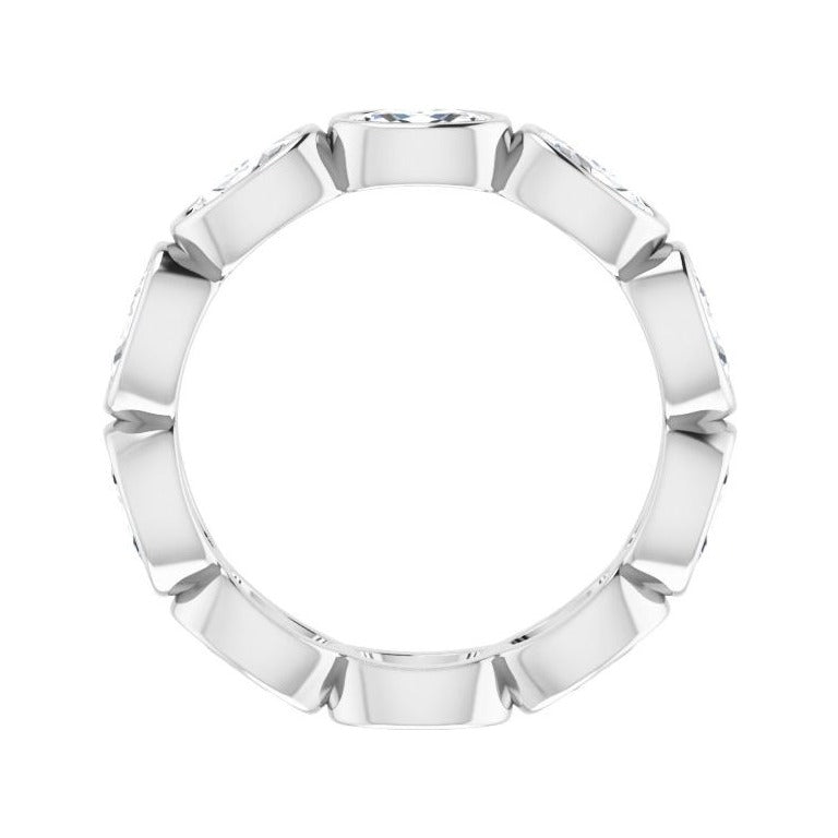 Sapphire Row Natural Diamond Oval Station Band - 10K White Gold, 5.75 (view 2)