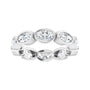 Sapphire Row Natural Diamond Oval Station Band - 10K White Gold, 5.75 (view 3)