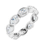 Sapphire Row Natural Diamond Oval Station Band - 10K White Gold, 6.25