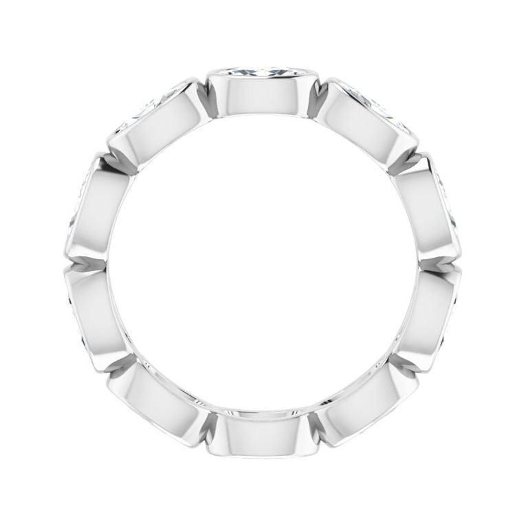 Sapphire Row Natural Diamond Oval Station Band - 10K White Gold, 6.25 (view 2)