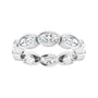 Sapphire Row Natural Diamond Oval Station Band - 10K White Gold, 6.25 (view 3)