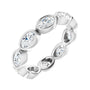 Sapphire Row Natural Diamond Oval Station Band - 10K White Gold, 7.75