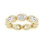 Sapphire Row Natural Diamond Oval Station Band - 10K Yellow Gold, 5.5 (view 3)