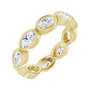 Sapphire Row Natural Diamond Oval Station Band - 10K Yellow Gold, 6.5