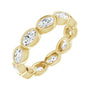 Sapphire Row Natural Diamond Oval Station Band - 10K Yellow Gold, 8.5