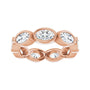 Sapphire Row Natural Diamond Oval Station Band - 10K Rose Gold, 4.25 (view 3)