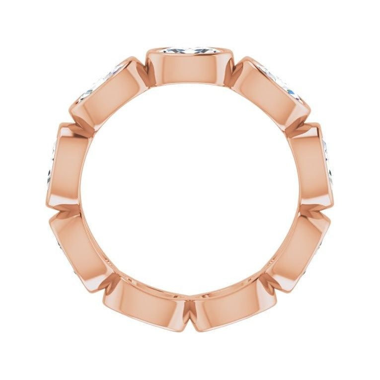 Sapphire Row Natural Diamond Oval Station Band - 10K Rose Gold, 4.75 (view 2)