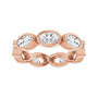 Sapphire Row Natural Diamond Oval Station Band - 10K Rose Gold, 4.75 (view 3)
