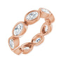 Sapphire Row Natural Diamond Oval Station Band - 10K Rose Gold, 5.25