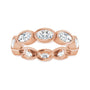 Sapphire Row Natural Diamond Oval Station Band - 10K Rose Gold, 5.75 (view 3)