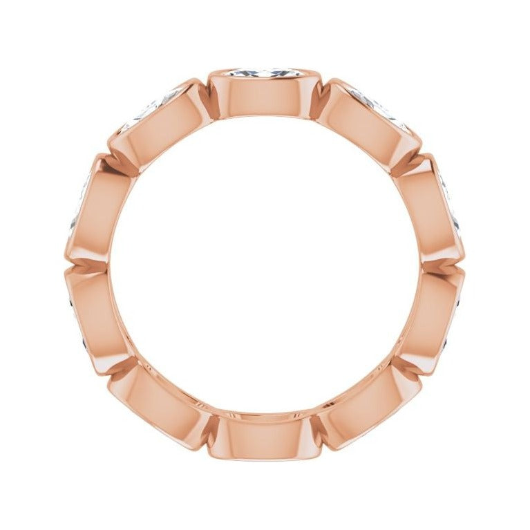 Sapphire Row Natural Diamond Oval Station Band - 10K Rose Gold, 6.25 (view 2)