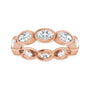 Sapphire Row Natural Diamond Oval Station Band - 10K Rose Gold, 6.25 (view 3)