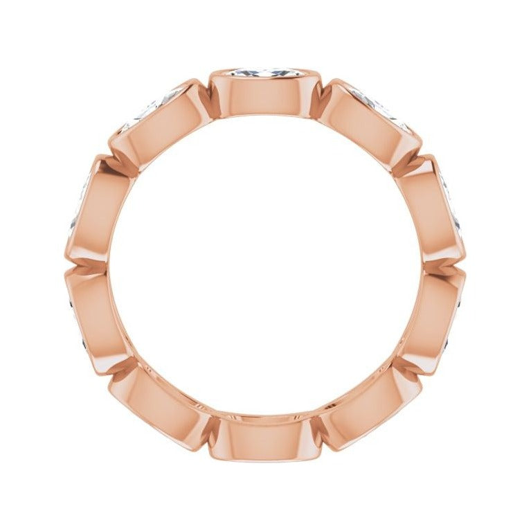 Sapphire Row Natural Diamond Oval Station Band - 10K Rose Gold, 6.75 (view 2)