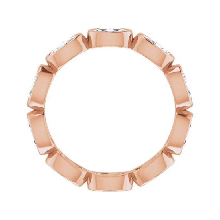 Sapphire Row Natural Diamond Oval Station Band - 10K Rose Gold, 7.75 (view 2)