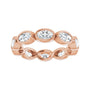 Sapphire Row Natural Diamond Oval Station Band - 10K Rose Gold, 7.75 (view 3)
