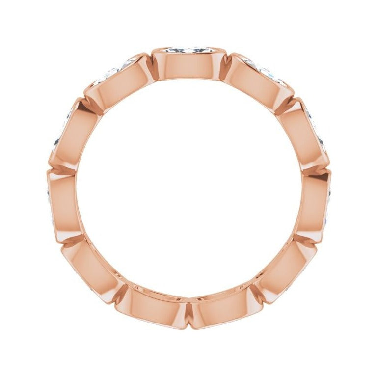 Sapphire Row Natural Diamond Oval Station Band - 10K Rose Gold, 8.25 (view 2)