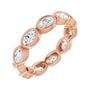 Sapphire Row Natural Diamond Oval Station Band - 10K Rose Gold, 8.75