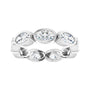 Sapphire Row Natural Diamond Oval Station Band - 10K White Gold, 4.5 (view 3)