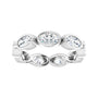 Sapphire Row Natural Diamond Oval Station Band - 10K White Gold, 5.5 (view 3)