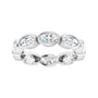 Sapphire Row Natural Diamond Oval Station Band - 10K White Gold, 6.5 (view 3)