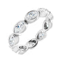 Sapphire Row Natural Diamond Oval Station Band - 10K White Gold, 7.5