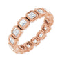 Sapphire Row Lab-Grown Diamond Asscher Station Band - 14K Rose Gold, 2.5 × 2.5 mm, 6