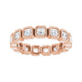 Sapphire Row Lab-Grown Diamond Asscher Station Band - 14K Rose Gold, 2.5 × 2.5 mm, 6 (view 3)