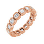 Sapphire Row Lab-Grown Diamond Asscher Station Band - 14K Rose Gold, 2.5 × 2.5 mm, 7