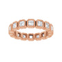 Sapphire Row Lab-Grown Diamond Asscher Station Band - 14K Rose Gold, 2.5 × 2.5 mm, 7 (view 3)