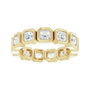 Sapphire Row Lab-Grown Diamond Asscher Station Band - 14K Yellow Gold, 3 × 3 mm, 5.5 (view 3)