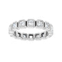 Sapphire Row Lab-Grown Diamond Asscher Station Band - 14K White Gold, 2.5 × 2.5 mm, 7 (view 3)