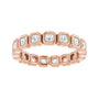 Sapphire Row Lab-Grown Diamond Asscher Station Band - 14K Rose Gold, 2 × 2 mm, 5 (view 3)